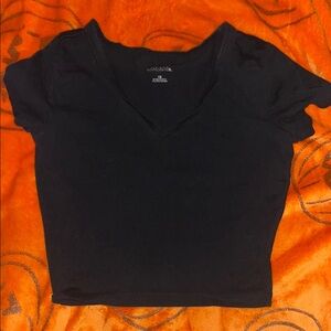 Forever 21 Black Fitted Crop T-Shirt